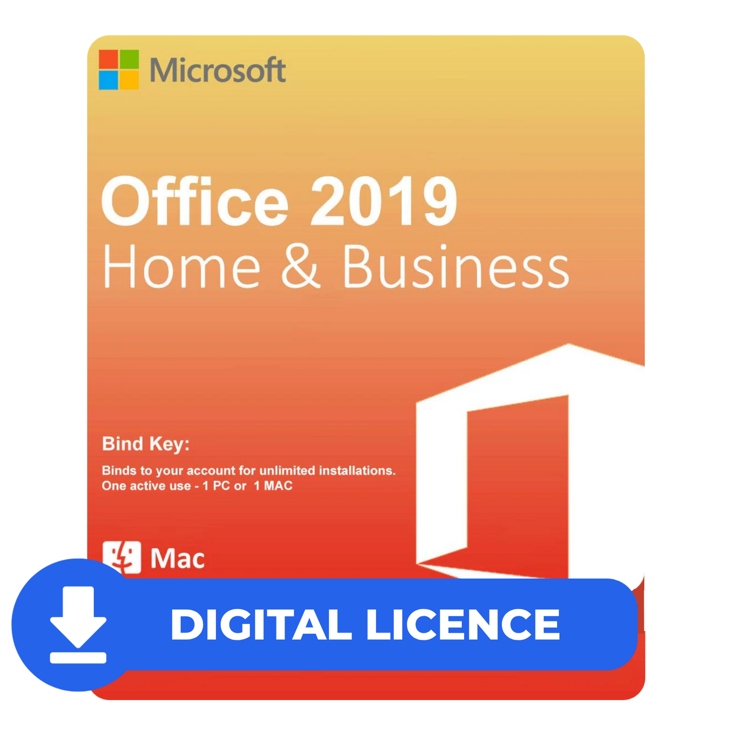 Microsoft Office 2019 Home and Business For Mac BIND Product Key License T5D-03190