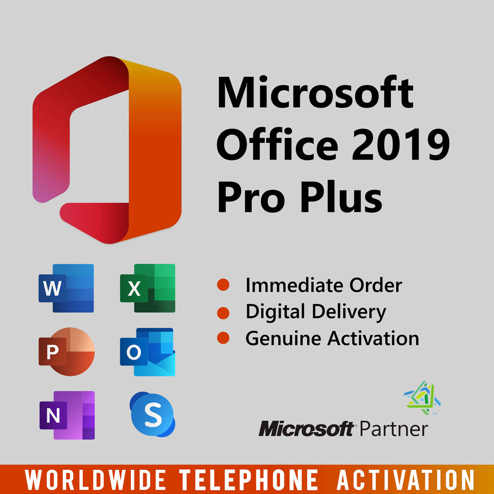TELPEHONE Microsoft Office Professional Plus 2019 Product Key FPP Retail CDKey ESD