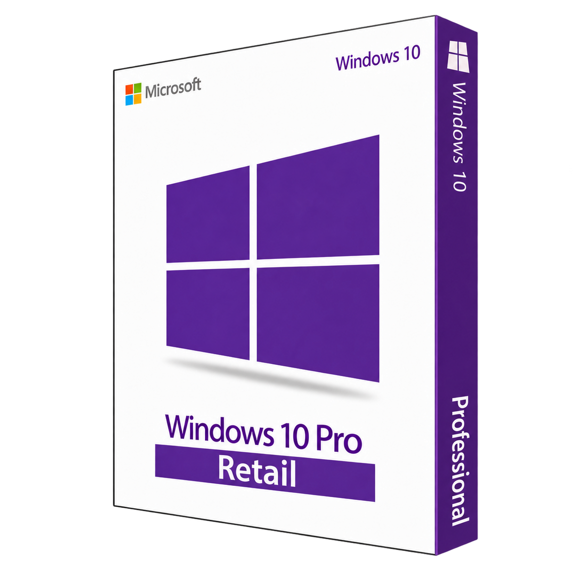 Microsoft Windows 10 Pro — Retail Licence — 1 PC — product illustration