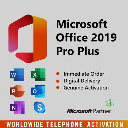 TELPEHONE Microsoft Office Professional Plus 2019 Product Key FPP Retail CDKey ESD
