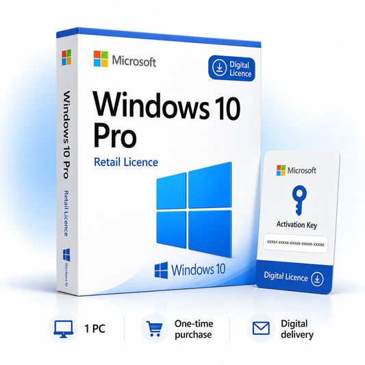 Microsoft Windows 10 Pro retail digital licence for one PC